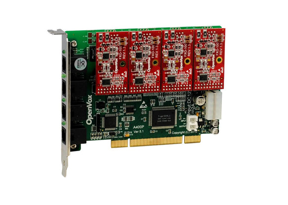 OpenVox A400P Asterisk PCI Card 4 Port 0 FXS 4 FXO VoIP PBX - NuvoTECH